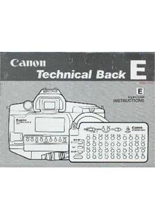 Canon Technical Back E manual. Camera Instructions.